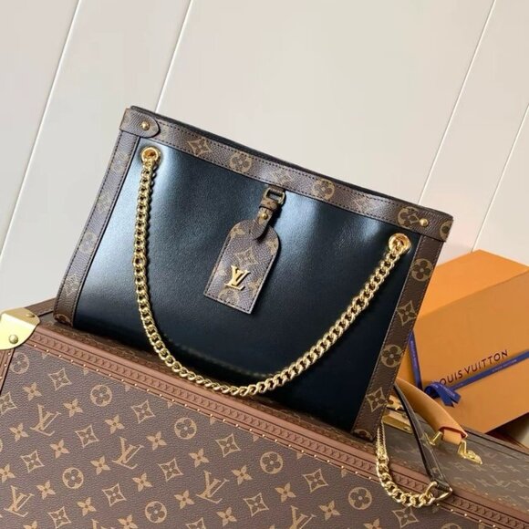 LOUIS VUITTON Nova Shoulder Bag Small Black Brown - Picture 1 of 9